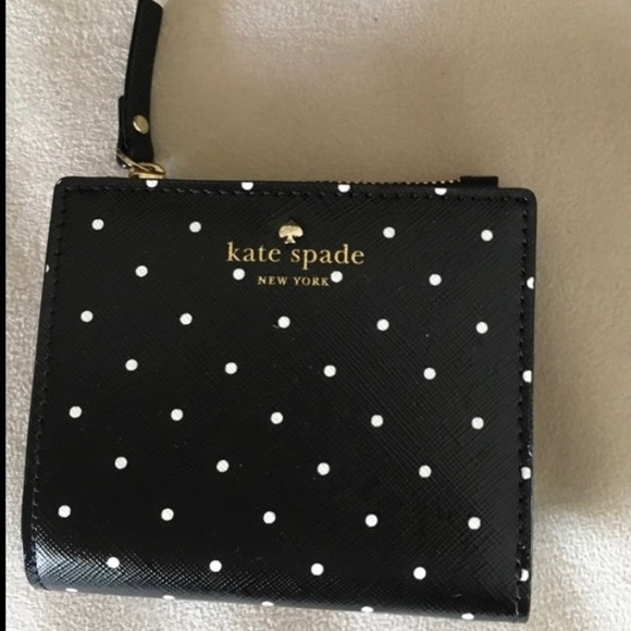 kate spade Handbags - Kate Spade compact Wallet, black & white